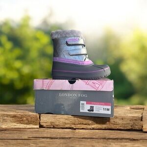 London Fog Children's Gray and Purple Winter Boots